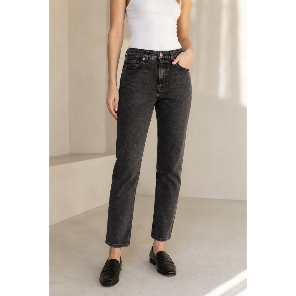 Closed Jay Jeans Womens 28 Black Candiani Italian Denim Straight Leg Boyfriend